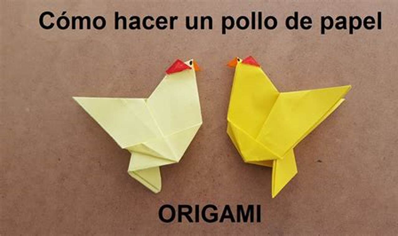 gallina en origami paso a paso