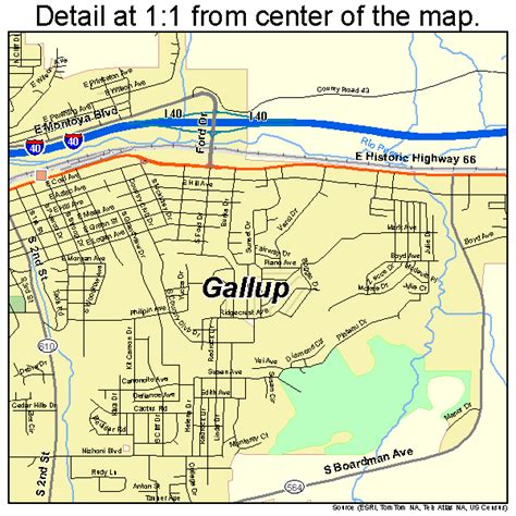 gallup nm map of city streets