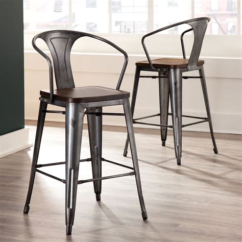 Galvanized Bar Stools With Backs