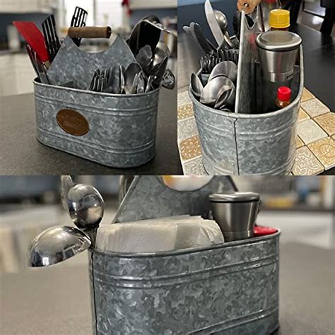 Galvanized Flatware Caddy