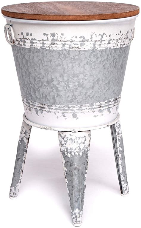 Galvanized Rustic End Table