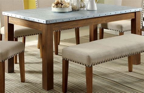 galvanized steel top dining table