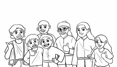 Gambar Keluarga Kartun Hitam Putih Untuk Diwarnai : Manfaat Mewarnai