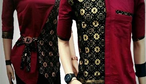 Model Baju Batik Atasan Wanita Lengan Panjang Modern - Galeri Gambar