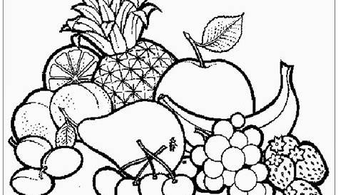 Sketsa mewarnai gambar buah buahan | Dunia Putra Putri