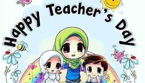 Selamat Hari Guru Kartun Muslimah / Himpunan Terbesar Poster Mewarna