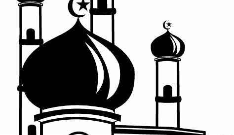 25+ Gambar Kartun Masjid Hitam Putih