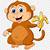 gambar monyet makan pisang kartun