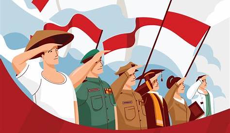 Hari Kemerdekaan Indonesia Dengan Ilustrasi Pin Bendera Negara Bergaya