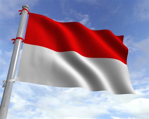 gambar bendera indonesia berkibar