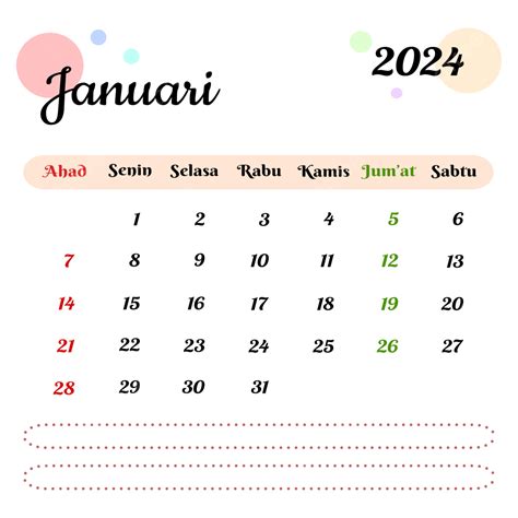 gambar kalender januari 2024