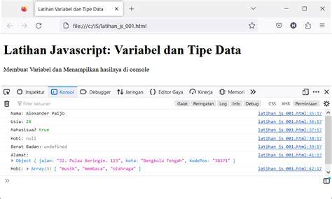 Variabel dan Tipe Data JavaScript
