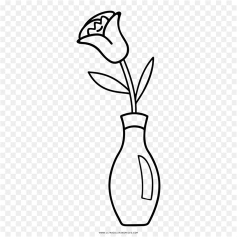 gambar vas bunga hitam putih