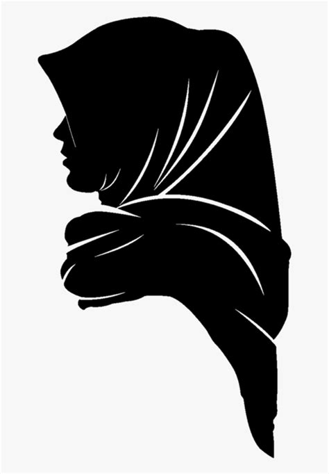 gambar wanita berhijab hitam putih