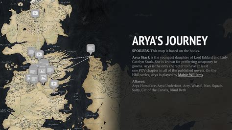 Game Of Thrones Arya&#039;s Journey Map