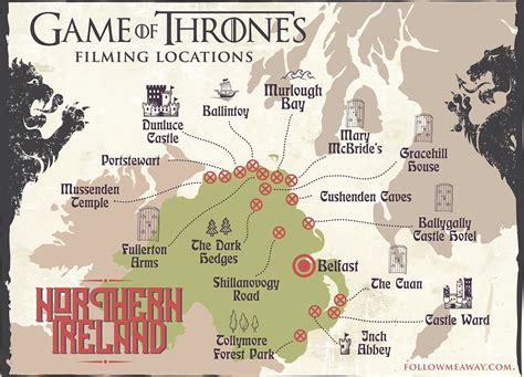 Game Of Thrones Filming Locations Ireland Map
