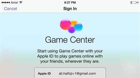 game center login on pc