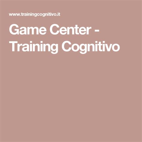 game center training cognitivo