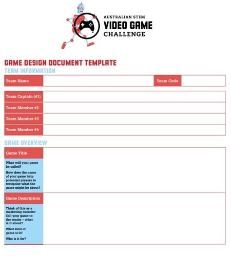 game design document template word
