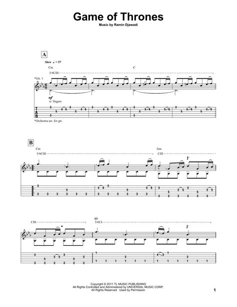 Game of Thrones theme guitar tabs acoustic pdf acoustic guitar sheet