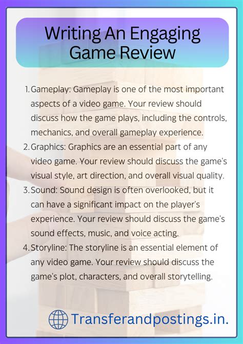 Game Review Examples
