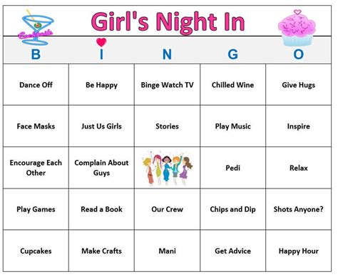 games for girls night bingo