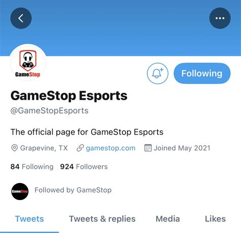 gamestop twitter page