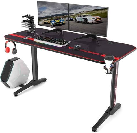 gaming desk built in mouse pad