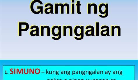 Gamit NG Pangngalan | PDF