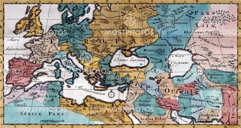 "Gammal karta över Europa, 1..." av Michael Roberts Mostphotos