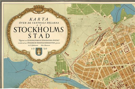 Stockholmskarta från 1930talet i fint skick (439569174) ᐈ Köp på Tradera