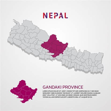 gandaki province map with district