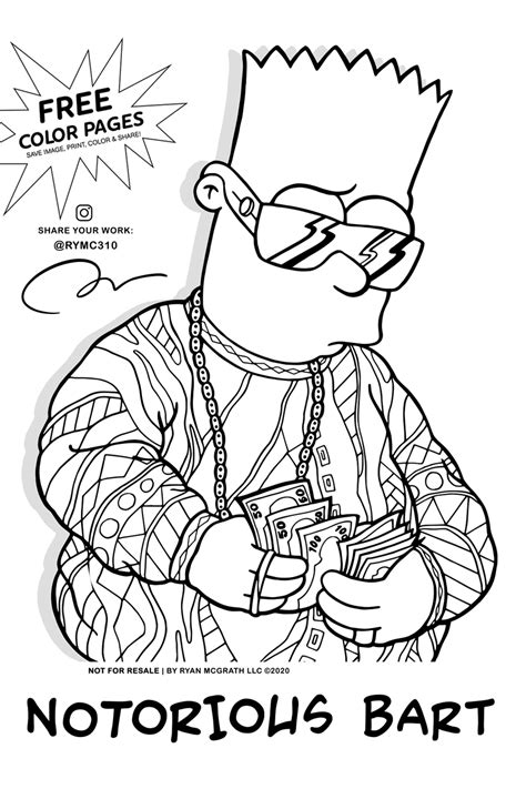 Gangsta Bart Simpson Coloring Pages: A Fun Way To Show Your Creative Side
