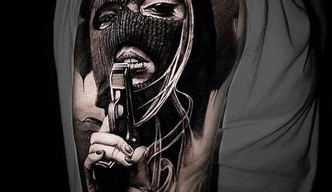 Gangster Hand Mask Tattoo Pin On Tattsss