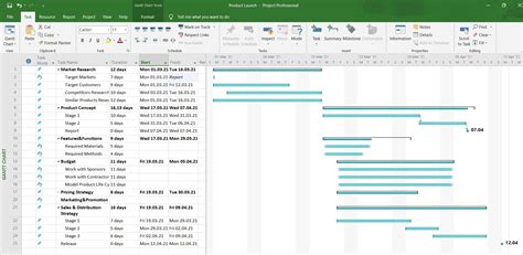 gantt chart ms project example