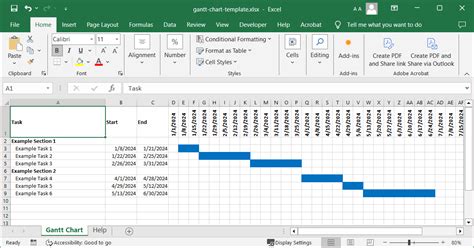 Gantt Chart Template Excel Online