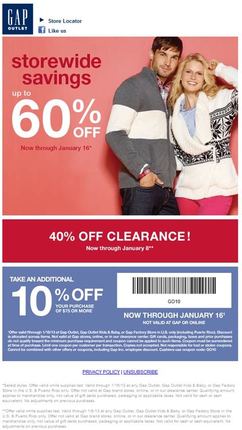 Gap Outlet Printable Coupon: Save Big On Your Shopping