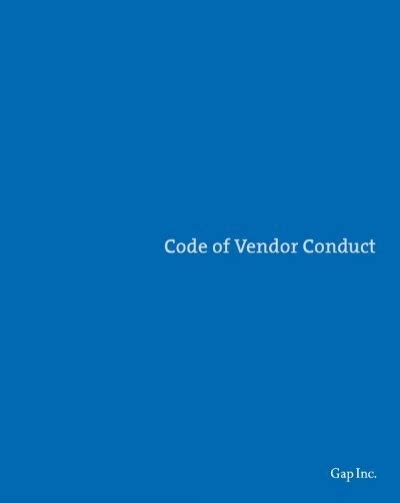 gap inc code of vendor conduct