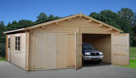 Garage en bois avec porte double kompact (4 m)
