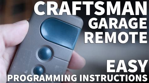 Garage Door Remote Programming Instructions