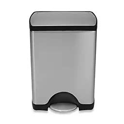 simplehumanÂ® Plastic SemiRound 50Liter StepOn Trash Can Bed Bath