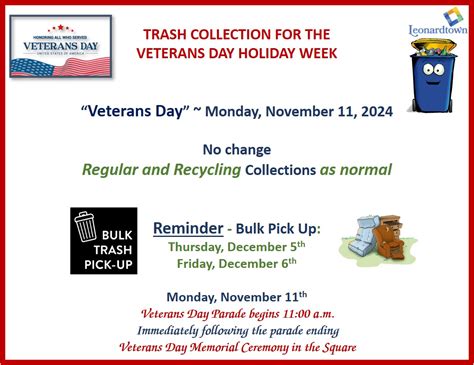 Garbage Collection Veterans Day