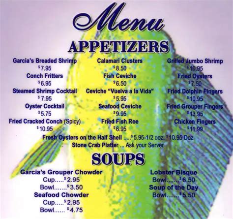 garcia seafood restaurant miami river menu