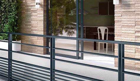 Garde Corps Terrasse Aluminium En Kit Pour Villa Alu Profiles Ronds Panneaux Verre Feuillete Tole Perforee Balu Balustrade Balustrade Exterieure