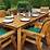 Kamden Outdoor Eight Seater Wooden Dining Table, Teak and Rustic Metal
