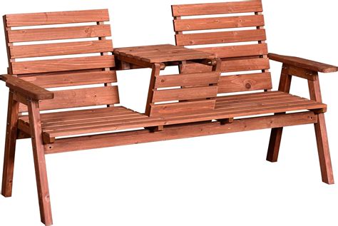 BCP Outdoor Cast Iron Garden Patio Double Bench w/ Pullout