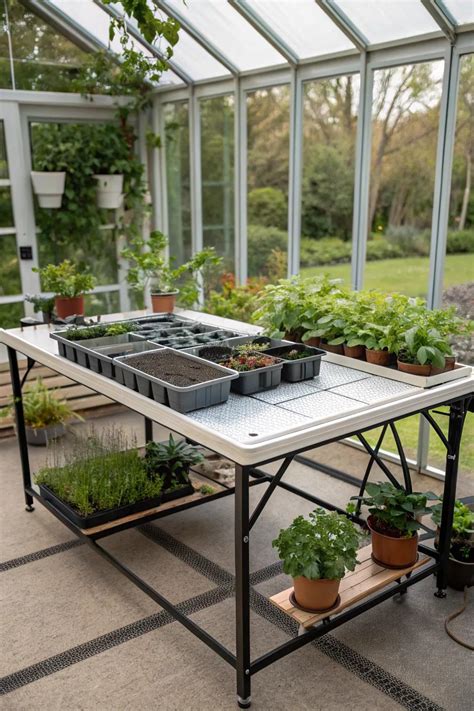 garden greenhouse table