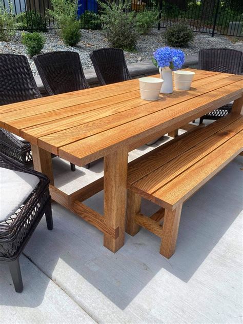 Clearance!MF Studio Outdoor Dining Table Slatted Rectangle Patio Table
