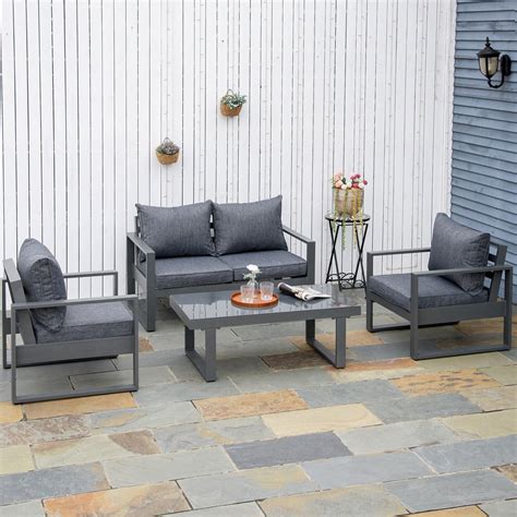 Garden Sofa Set Aluminium