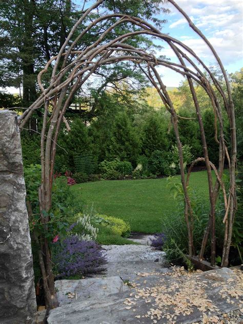 Garden Trellis Made From Tree Branches